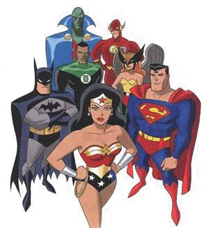 The animated Justice League. Click here to enter the site.